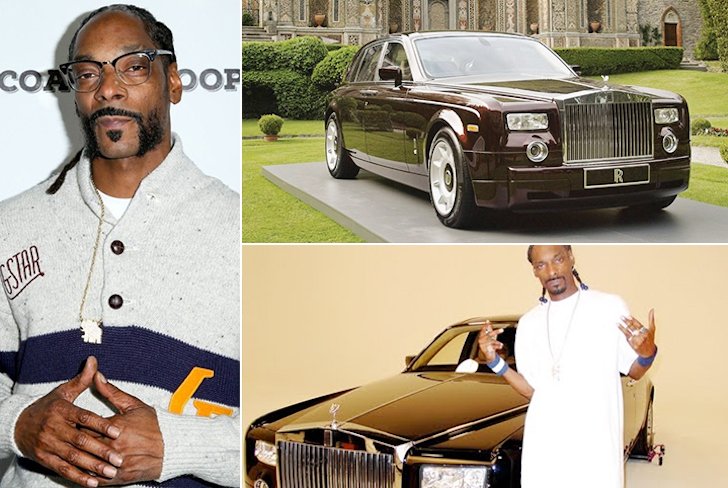 21 Celebrities Who Drive The World's Most Expensive Cars Snoop Dogg with his Rolls Royce